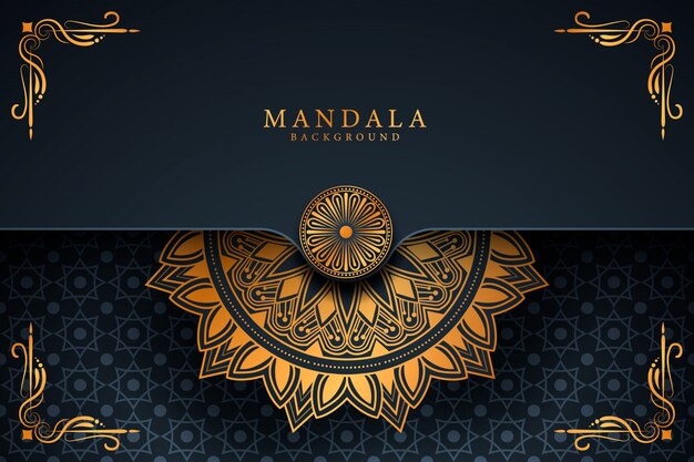 Luxury mandala background with golden arabesque pattern