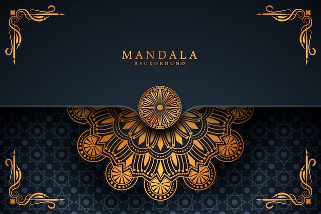 Luxury mandala background with golden arabesque pattern