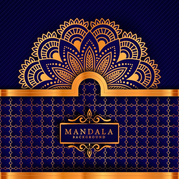 Luxury mandala background with golden arabesque pattern