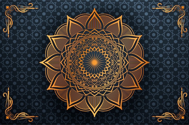 Luxury mandala background with golden arabesque pattern