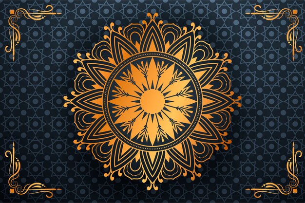 Luxury mandala background with golden arabesque pattern