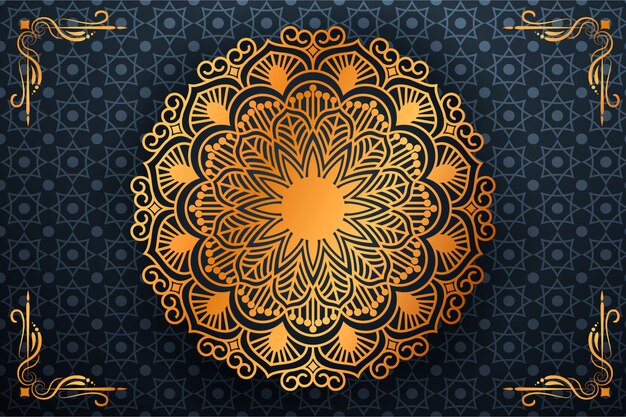 Luxury mandala background with golden arabesque pattern