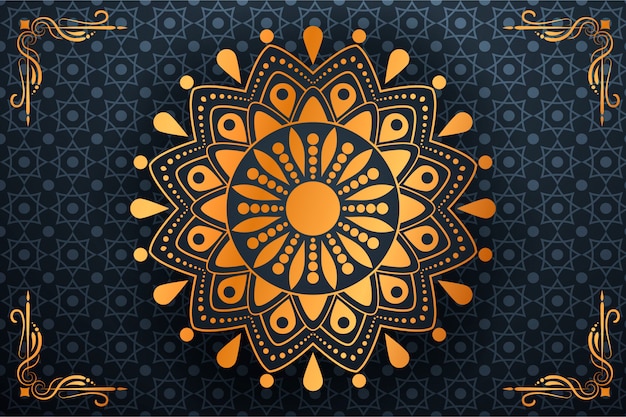 Luxury mandala background with golden arabesque pattern