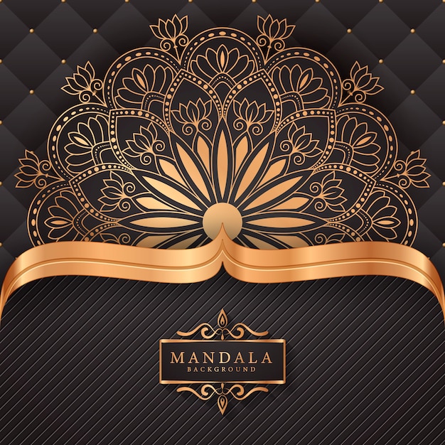 Luxury mandala background with golden arabesque pattern