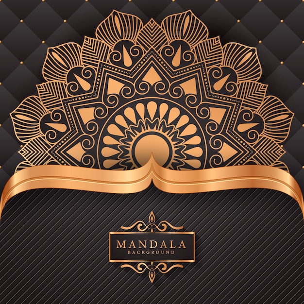 Luxury mandala background with golden arabesque pattern