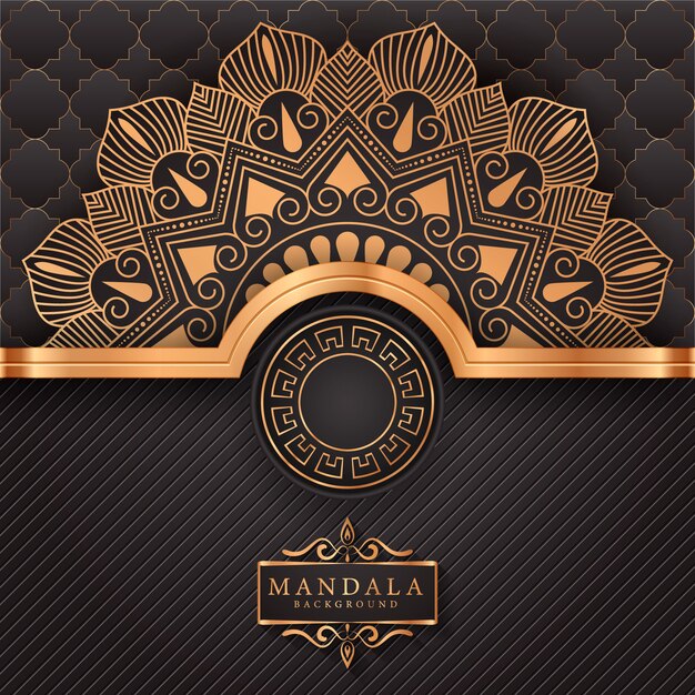 Luxury mandala background with golden arabesque pattern