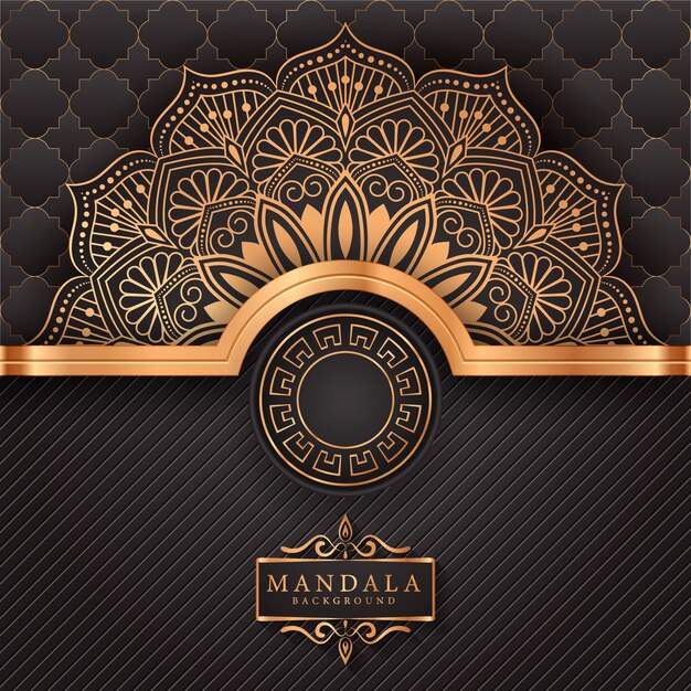 Luxury mandala background with golden arabesque pattern