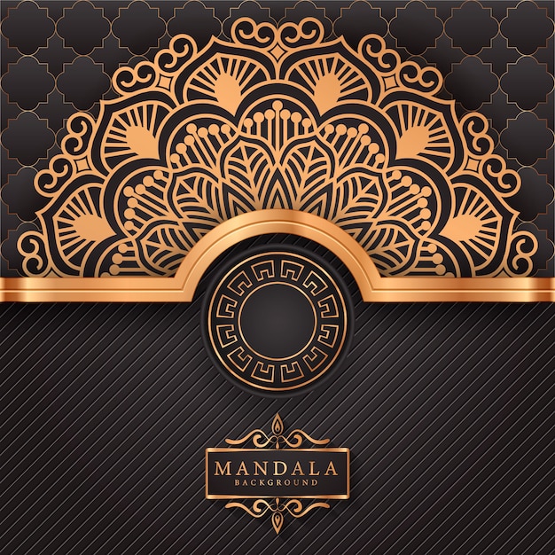 Luxury mandala background with golden arabesque pattern