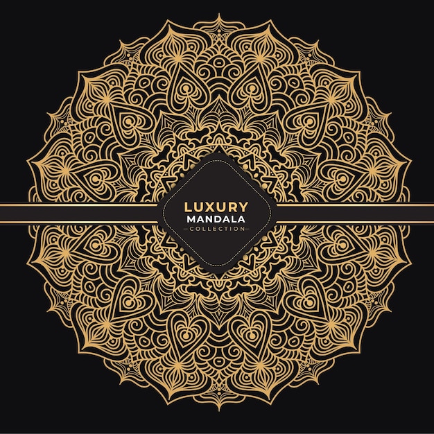 Luxury mandala background with golden arabesque pattern