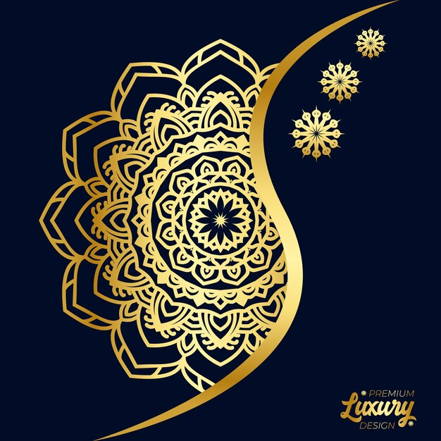 Luxury mandala background with golden arabesque pattern