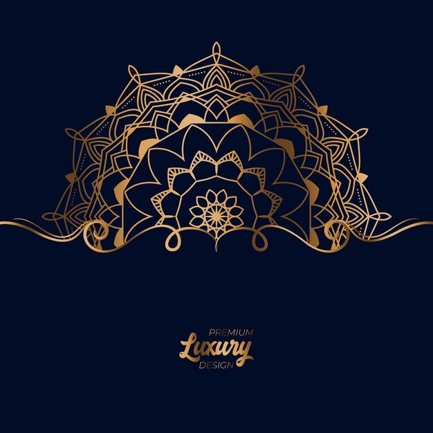 Luxury mandala background with golden arabesque pattern