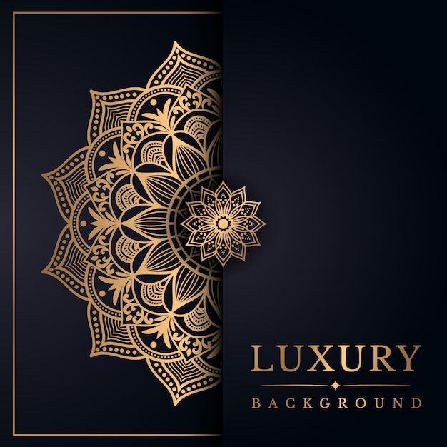 Luxury mandala background with golden arabesque style