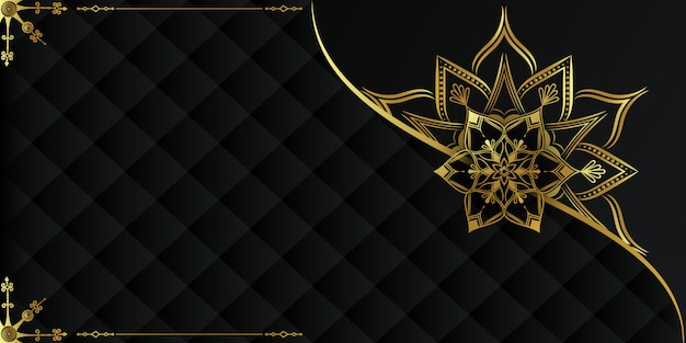 Vector luxury mandala background with golden arabesque