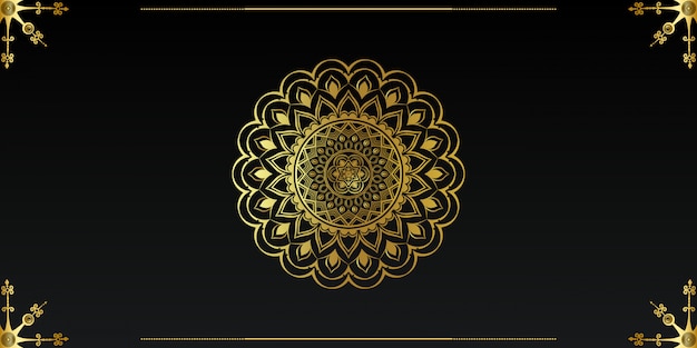 Luxury mandala background with golden arabesque
