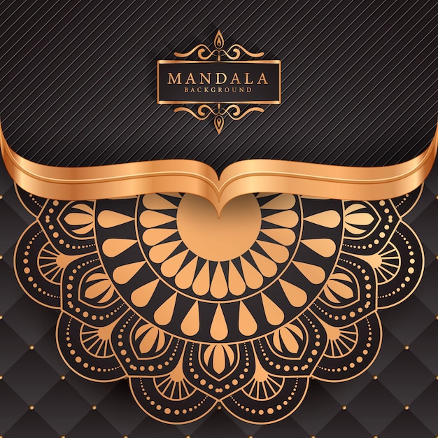 Luxury mandala background with golden arabesque 