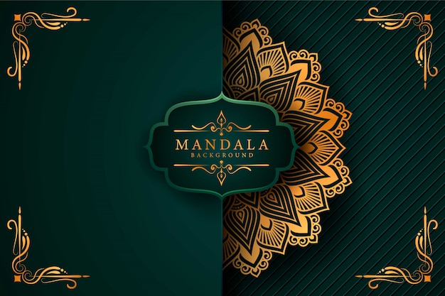 Luxury mandala background with golden arabesque 