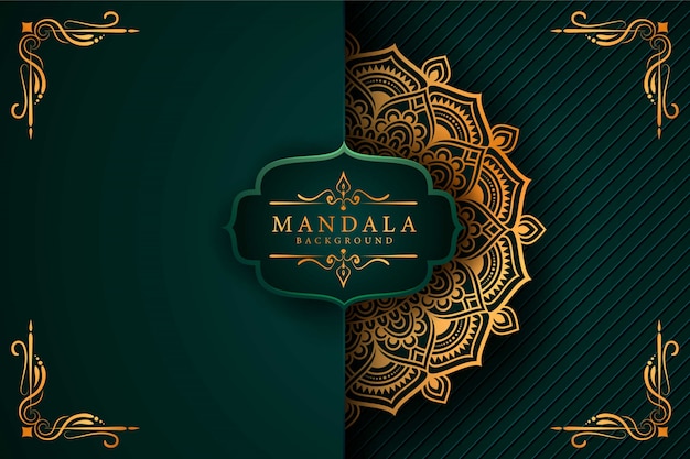 Luxury mandala background with golden arabesque 