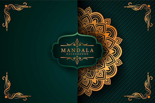 Luxury mandala background with golden arabesque