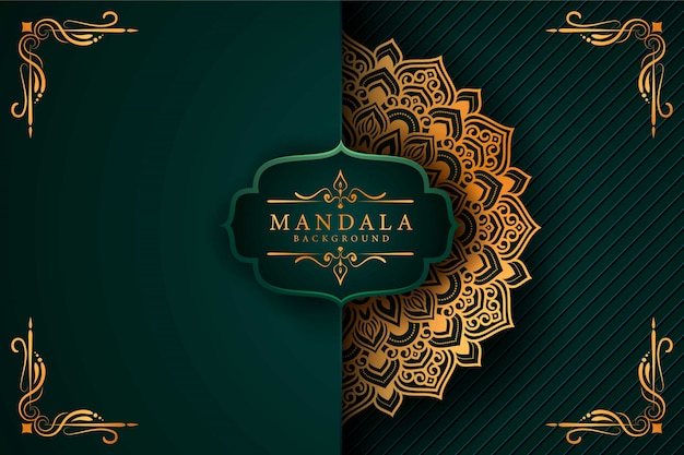 Luxury mandala background with golden arabesque 