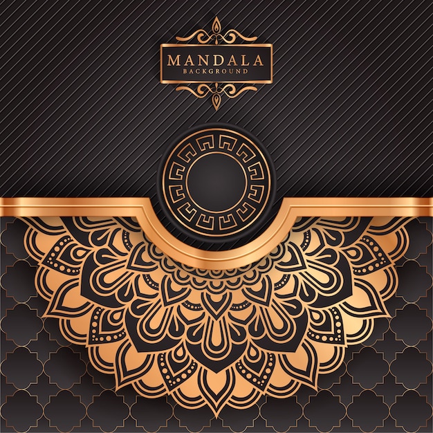 Luxury mandala background with golden arabesque 