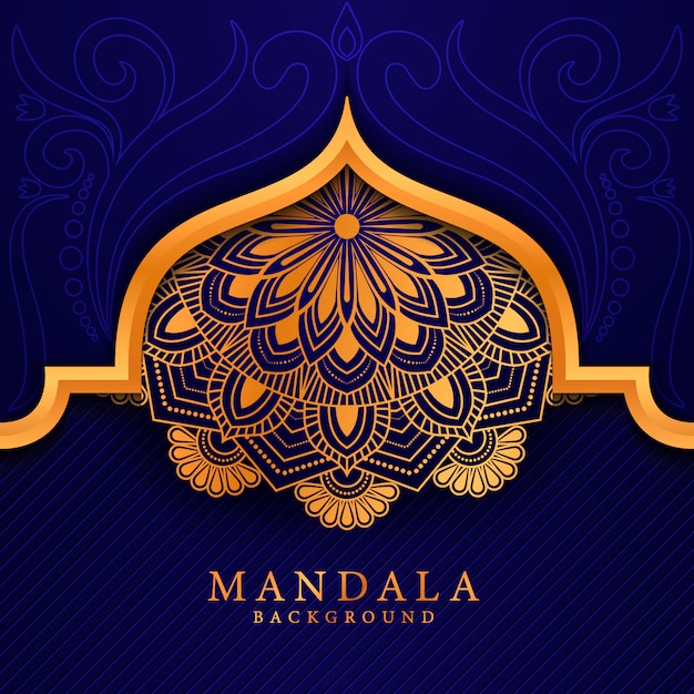 Luxury mandala background with golden arabesque 