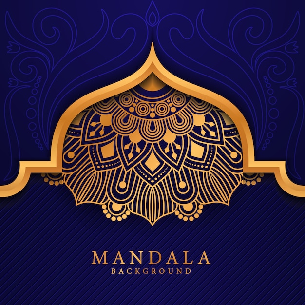 Luxury mandala background with golden arabesque 