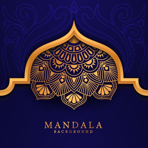 Luxury mandala background with golden arabesque 