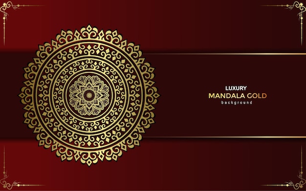 Luxury mandala background with golden arabesque