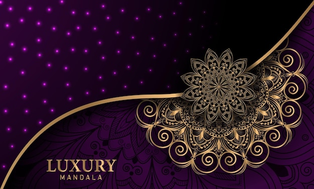 Luxury mandala background with golden arabesque