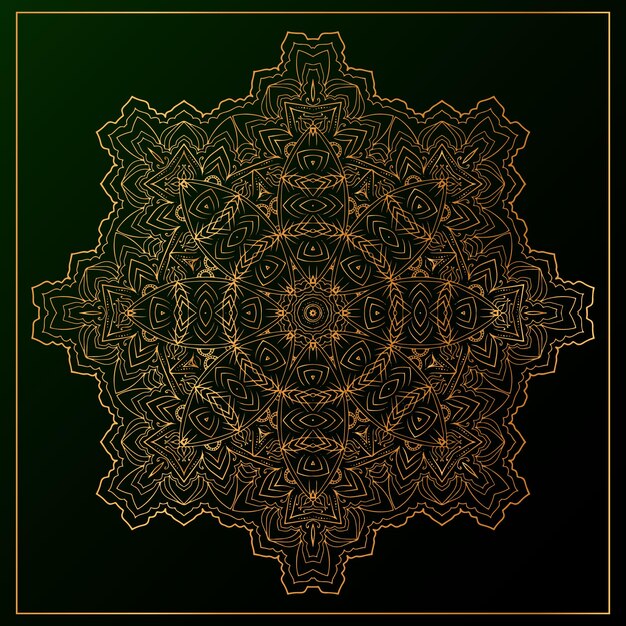 Vector luxury mandala background with golden and black color