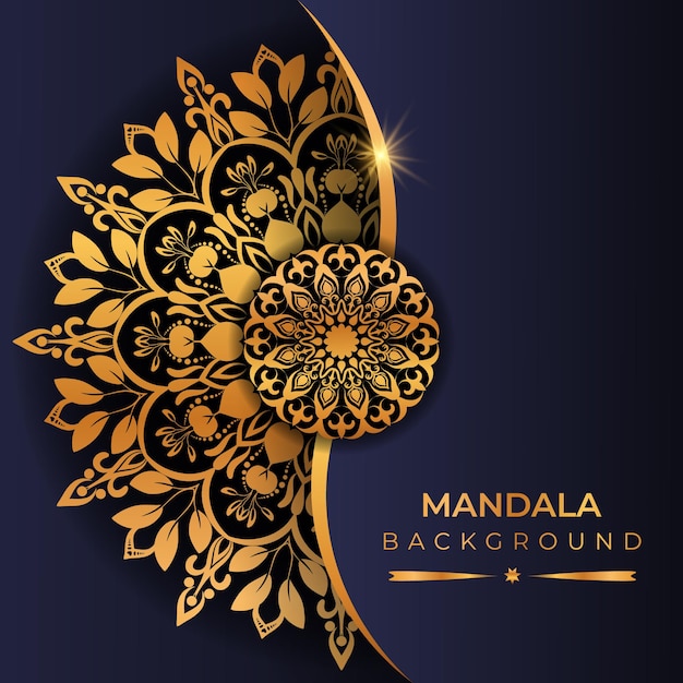 Luxury mandala background with golden color Arabic style