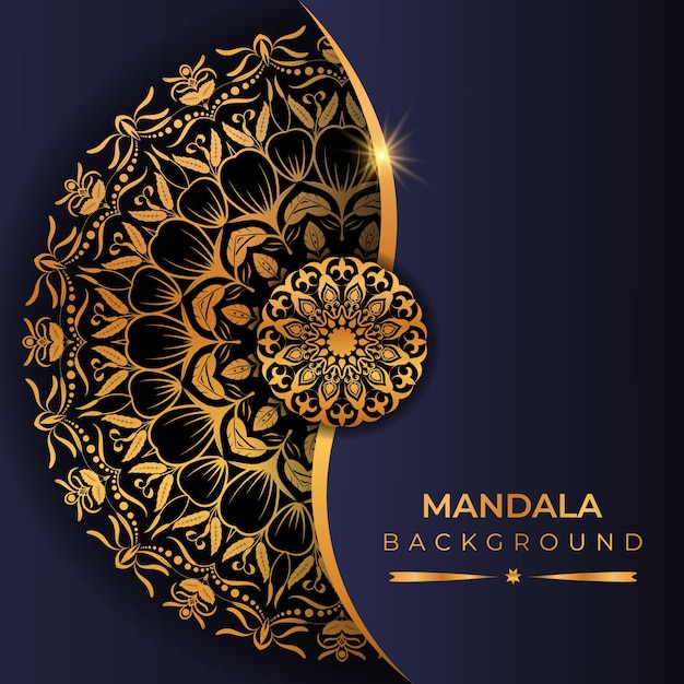 Luxury mandala background with golden color Arabic style