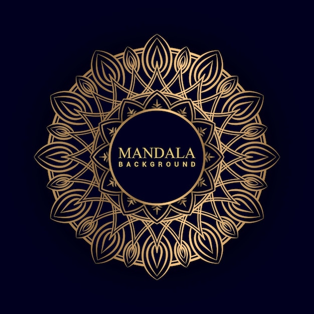 Luxury mandala background with golden color premium vector