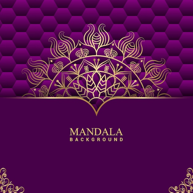 Luxury mandala background with golden color premium vector