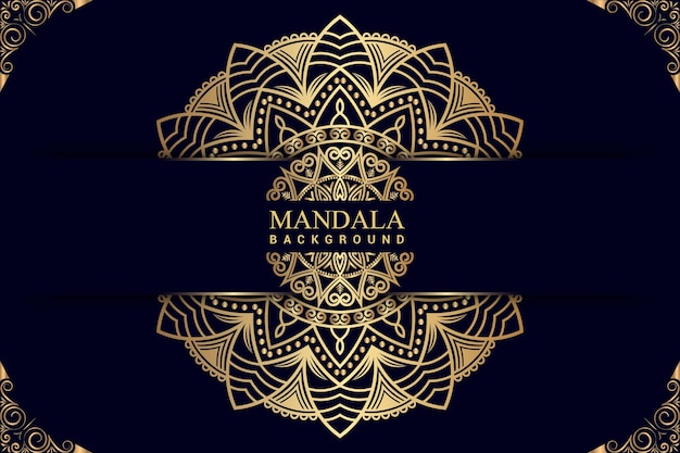 Luxury mandala background with golden color Premium Vector