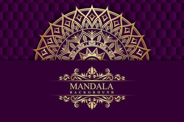 Luxury mandala background with golden color Premium Vector