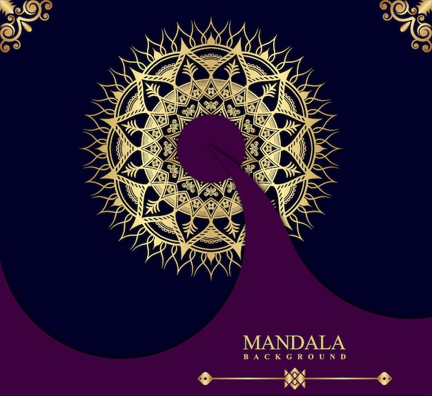 Luxury mandala background with golden color premium vector