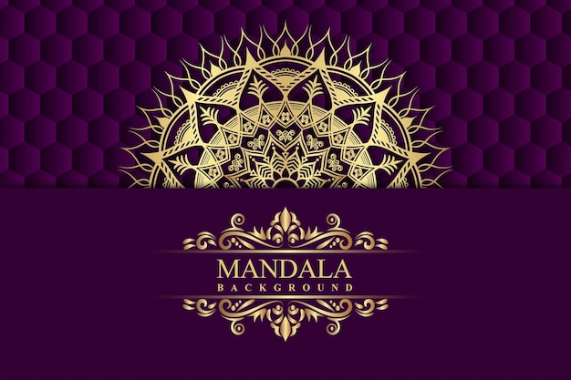 Luxury mandala background with golden color Premium Vector