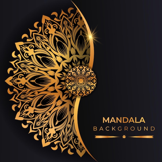 Vector luxury mandala background with golden color