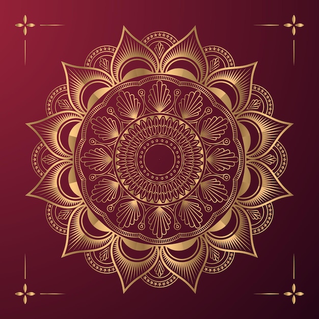 Luxury mandala background with golden decoration Premium Vector