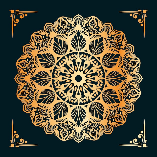 Luxury mandala background with golden decoration