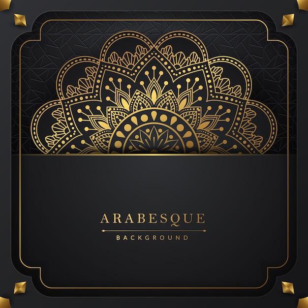 Luxury mandala background with golden floral pattern