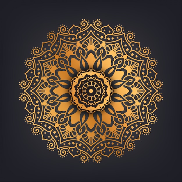 Luxury mandala background with golden pattern Arabic Islamic style  