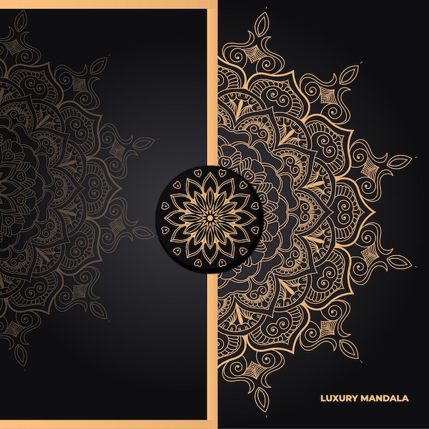 Vector luxury mandala background with golden