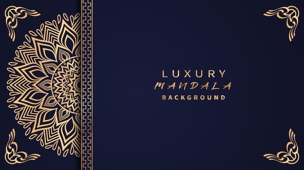 Luxury mandala background with ornamental arabesque style design template premium vector