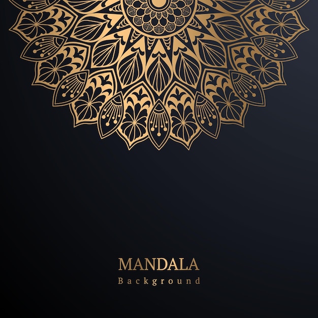 Sfondo di lusso mandala con motivo arabesco dorato stile islamico arabo