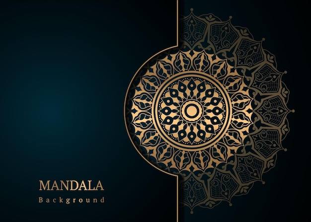 Sfondo di lusso mandala con motivo arabesco dorato stile islamico arabo
