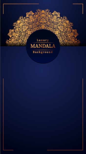 Luxury mandala blue background