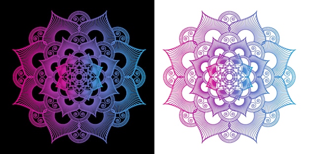 Mandala di lusso in chiaro e scuro