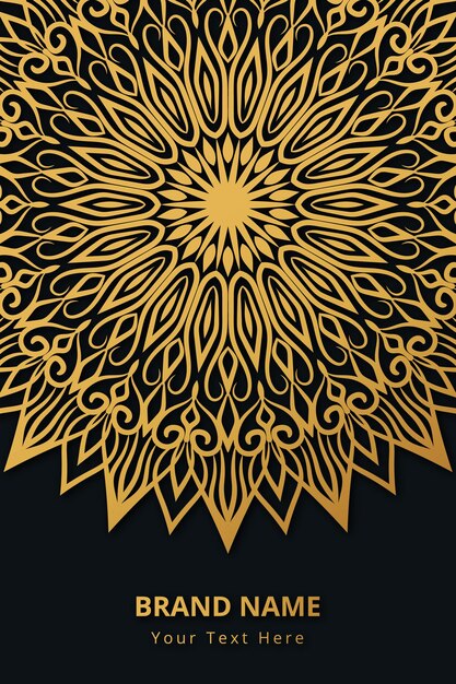 luxury mandala card  golden decoration premium vector background